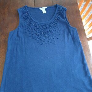Navy Christopher & Banks size XL embellished sweater tank